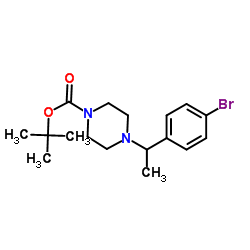 2-Methyl-2-propanyl 4-[1-(4-bromophenyl)ethyl]-1-piperazinecarboxylate Structure