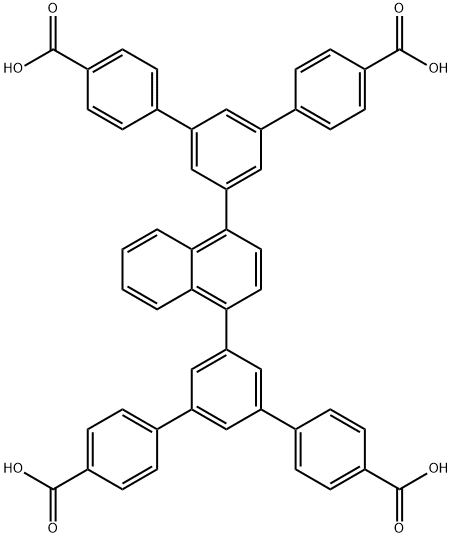 5',5''''-(naphthalene-1,4-diyl)bis(([1,1':3',1''-terphenyl]-4,4''-dicarboxylic acid)) Structure