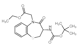 3(S)-BOC-AMINO-2,3-DIHYDRO-4-OXO-1,5-BENZOTHIAZEPINE-5(2H)-ACETIC ACID ETHYL ESTER structure