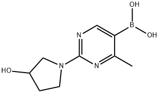 4-Methyl-2-(3-hydroxypyrrolidino)pyrimidine-5-boronic acid Structure