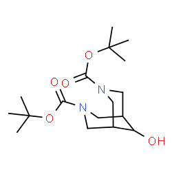 di-tert-butyl 9-hydroxy-3,7-diaza-bicyclo[3.3.1]nonane-3,7-dicarboxylate structure