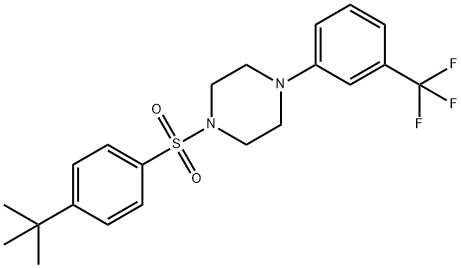 1-(4-tert-butylbenzenesulfonyl)-4-[3-(trifluoromethyl)phenyl]piperazine Structure