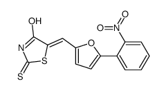 5-[[5-(2-nitrophenyl)furan-2-yl]methylidene]-2-sulfanylidene-1,3-thiazolidin-4-one结构式