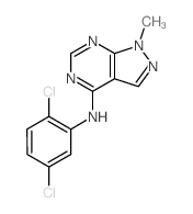 N-(2,5-dichlorophenyl)-9-methyl-2,4,8,9-tetrazabicyclo[4.3.0]nona-1,3,5,7-tetraen-5-amine structure