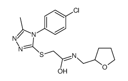 2-[[4-(4-chlorophenyl)-5-methyl-1,2,4-triazol-3-yl]sulfanyl]-N-(oxolan-2-ylmethyl)acetamide Structure