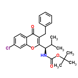 (R)-TERT-BUTYL 1-(3-BENZYL-7-CHLORO-4-OXO-4H-CHROMEN-2-YL)-2-METHYLPROPYLCARBAMATE structure