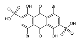 4,8-dibromo-1,5-dihydroxy-9,10-dioxo-9,10-dihydro-anthracene-2,6-disulfonic acid Structure