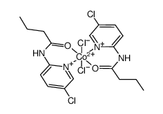 Co(5-chloro-2-aminepyridybutyramide)2Cl2 Structure