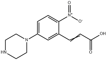 2-Nitro-5-(1-piperazinyl)cinnamic acid structure