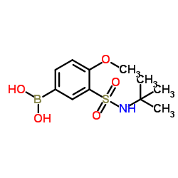 (3-(N-(叔-丁基)氨磺酰)-4-甲氧苯基)硼酸结构式