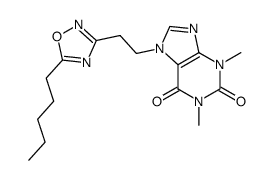 7-[2-{5-(pentan-1-yl)-1,2,4-oxadiazol-3-yl}-ethan-1-yl]-theophylline Structure