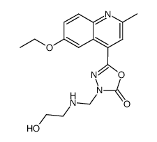 5-(6-Ethoxy-2-methyl-quinolin-4-yl)-3-[(2-hydroxy-ethylamino)-methyl]-3H-[1,3,4]oxadiazol-2-one结构式