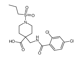 4-[(2,4-Dichloro-benzoylamino)-methyl]-1-(propane-1-sulfonyl)-piperidine-4-carboxylic acid Structure