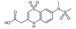 [7-(methanesulfonyl-methyl-amino)-1,1-dioxo-1,4-dihydro-1λ6-benzo[1,2,4]thiazin-3-yl]-acetic acid结构式