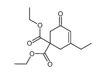 diethyl 3-ethyl-5-oxo-cyclohex-3-ene-1,1-dicarboxylate结构式