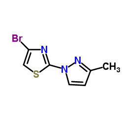 4-Bromo-2-(3-methyl-1H-pyrazol-1-yl)-1,3-thiazole Structure