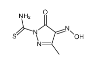 2-Pyrazoline-1-carboxamide,3-methyl-4,5-dioxothio-,4-oxime(6CI) structure