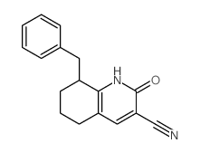 3-Quinolinecarbonitrile,1,2,5,6,7,8-hexahydro-2-oxo-8-(phenylmethyl)- Structure