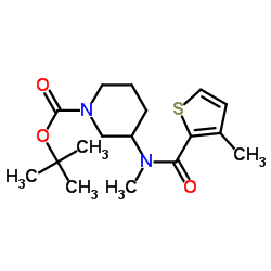 3-[Methyl-(3-methyl-thiophene-2-carbonyl)-amino]-piperidine-1-carboxylic acid tert-butyl ester Structure