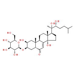 (22R)-3β-(β-D-Glucopyranosyloxy)-2β,14,20,22-tetrahydroxy-5β-cholest-7-en-6-one Structure