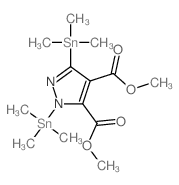 1H-Pyrazole-4,5-dicarboxylicacid, 1,3-bis(trimethylstannyl)-, 4,5-dimethyl ester结构式