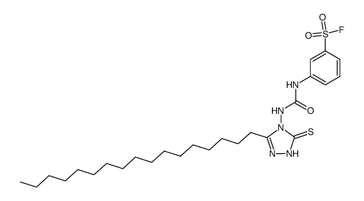 3-[3-(3-heptadecyl-5-thioxo-1,5-dihydro-[1,2,4]triazol-4-yl)-ureido]-benzenesulfonyl fluoride结构式