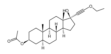 3β-acetoxy-21-ethoxy-5α,17βH-pregn-20-yn-17-ol结构式