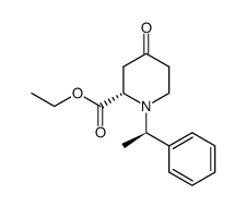 (S)-ethyl 4-oxo-1-((R)-1-phenylethyl)piperidine-2-carboxylate structure