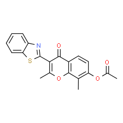 3-(benzo[d]thiazol-2-yl)-2,8-dimethyl-4-oxo-4H-chromen-7-yl acetate Structure