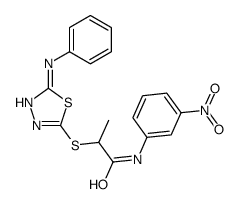 2-[(5-anilino-1,3,4-thiadiazol-2-yl)sulfanyl]-N-(3-nitrophenyl)propanamide Structure