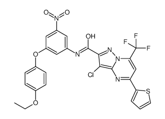 3-chloro-N-[3-(4-ethoxyphenoxy)-5-nitrophenyl]-5-thiophen-2-yl-7-(trifluoromethyl)pyrazolo[1,5-a]pyrimidine-2-carboxamide Structure