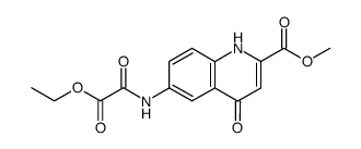 6-ethoxyoxalylamino-4-oxo-1,4-dihydro-quinoline-2-carboxylic acid methyl ester Structure