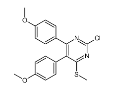 2-chloro-4,5-bis(4-methoxyphenyl)-6-methylsulfanylpyrimidine结构式