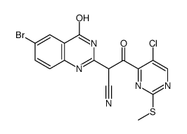 2-(6-bromo-4-oxo-1H-quinazolin-2-yl)-3-(5-chloro-2-methylsulfanylpyrimidin-4-yl)-3-oxopropanenitrile Structure