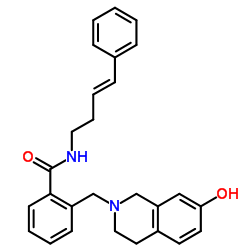 2-[(7-Hydroxy-3,4-dihydro-2(1H)-isoquinolinyl)methyl]-N-[(3E)-4-phenyl-3-buten-1-yl]benzamide Structure