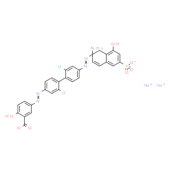 disodium 5-[[4'-[(2-amino-8-hydroxy-6-sulphonato-2-naphthyl)azo]-2,2'-dichloro[1,1'-biphenyl]-4-yl]azo]salicylate结构式