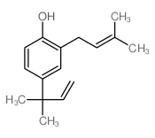 4-(2-methylbut-3-en-2-yl)-2-(3-methylbut-2-enyl)phenol Structure