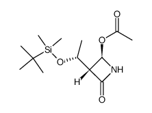 (3R,4R)-4-acetoxy-3-[(1R)-1-(tert-butyldimethylsilyloxy)ethyl]-2-oxoazetidine Structure