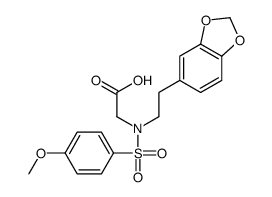 2-[2-(1,3-benzodioxol-5-yl)ethyl-(4-methoxyphenyl)sulfonylamino]acetic acid结构式