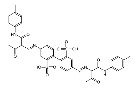 4,4'-bis[[1-[[(4-methylphenyl)amino]carbonyl]-2-oxopropyl]azo][1,1'-biphenyl]-2,2'-disulphonic acid structure