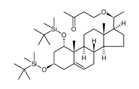 2-Butanone, 4-[[(1α,3β,20S)-1,3-bis[[(1,1-dimethylethyl)dimethylsilyl]oxy]pregn-5-en-20-yl]oxy] Structure