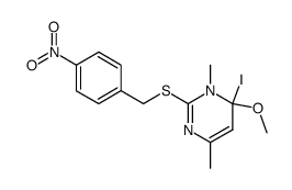 6-iodo-6-methoxy-1,4-dimethyl-2-(4-nitro-benzylmercapto)-1,6-dihydro-pyrimidine Structure