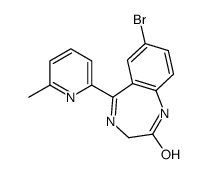 7-bromo-5-(6-methylpyridin-2-yl)-1,3-dihydro-1,4-benzodiazepin-2-one Structure