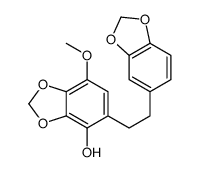 5-[2-(1,3-benzodioxol-5-yl)ethyl]-7-methoxy-1,3-benzodioxol-4-ol结构式