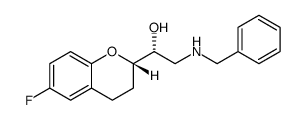 2H-1-Benzopyran-2-methanol, 6-fluoro-3,4-dihydro-α-[[(phenylmethyl)amino]methyl]-, (αR,2S)-rel Structure