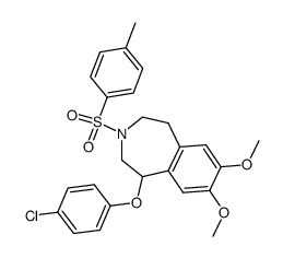 1-(4-chlorophenoxy)-7,8-dimethoxy-2,3,4,5-tetrahydro-3-(p-toluenesulfonyl)-3-benzazepine结构式