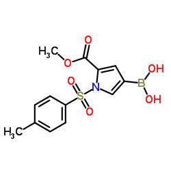 (5-(甲氧基羰基)-1-甲苯磺酰-1H-吡咯-3-基)硼酸结构式