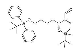 (2R,3S)-3-(tert-butyldimethylsilyloxy)-7-(tert-butyldiphenylsilyloxy)-2-methylheptanal Structure