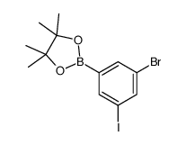 2-(3-Bromo-5-iodophenyl)-4,4,5,5-tetramethyl-1,3,2-dioxaborolane Structure