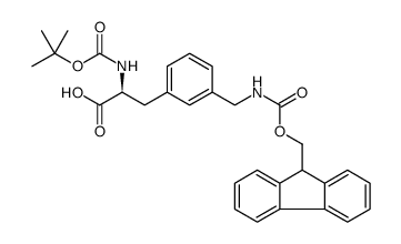 Boc-3-(Fmoc-氨基甲基)-L-苯丙氨酸结构式